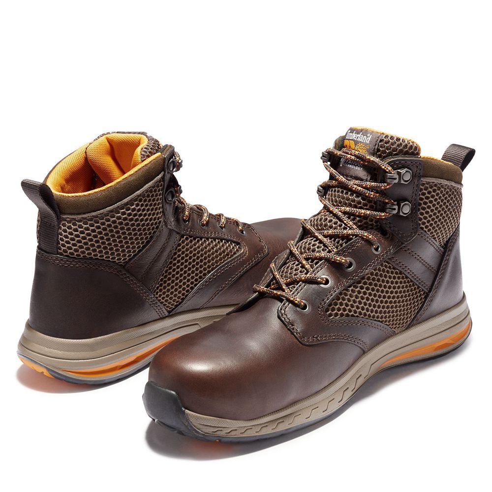 Timberland Pro Μποτακια Ανδρικα Βαθυ Καφε - Drivetrain Comp Toe Mid - Greece 7204569-OZ